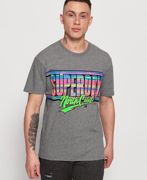 Superdry Acid Graphic Mid Weight Oversized Férfi Pólók Szürke | ODJEU9837